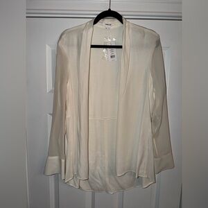 Women’s Helmut Lang Long Sleeve Morse Drape Shirt Size Small Optic White